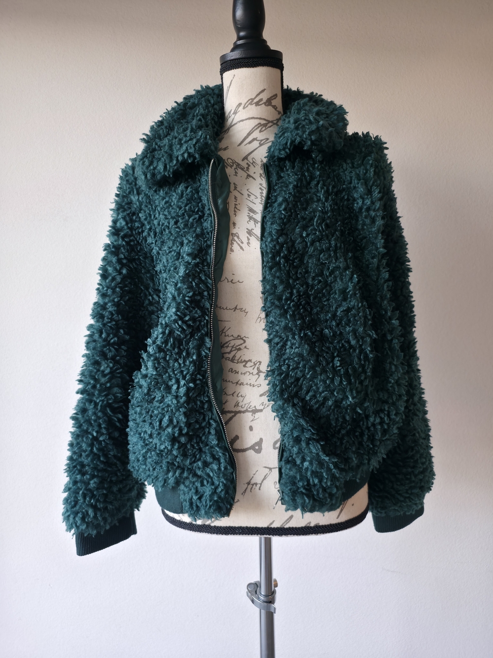 Women's Teal Sherpa Zip-Up Jacket